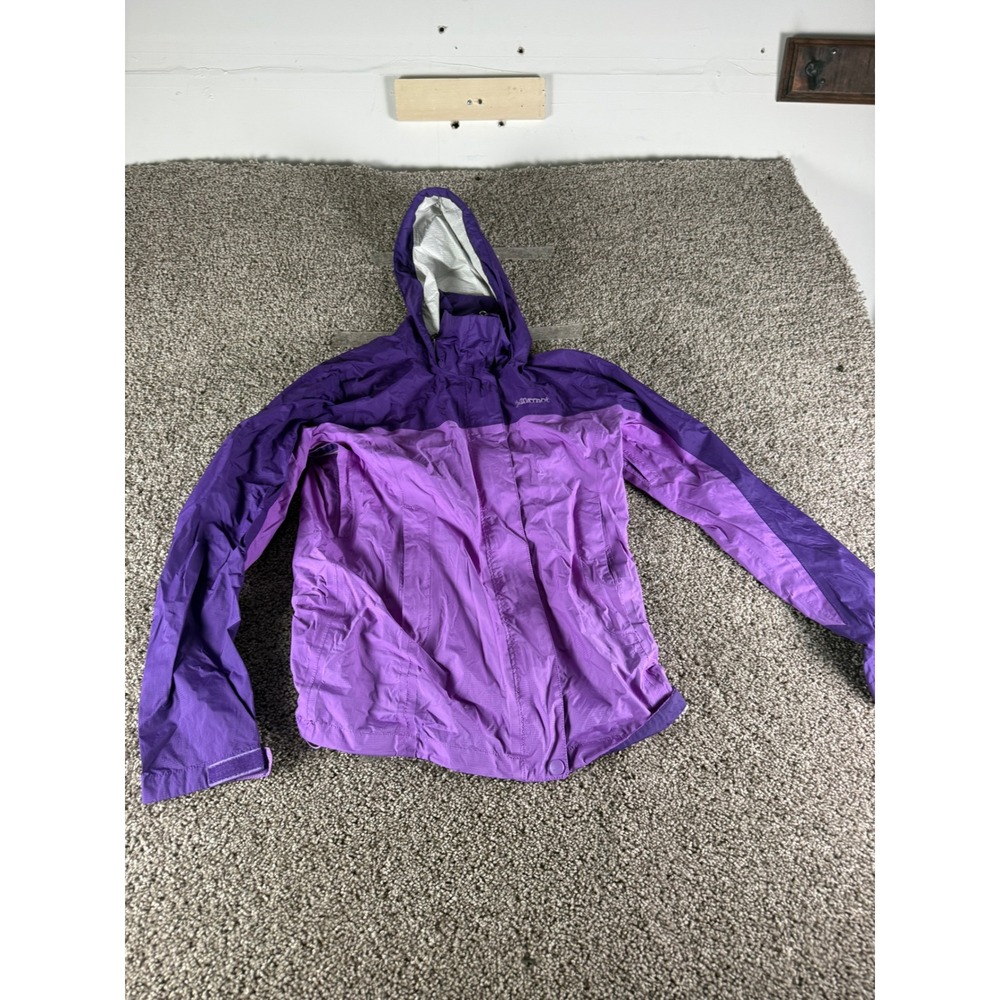 Marmot Womens PreCip Rain Jacket Purple Waterproof Hooded Shell Size Small S/P